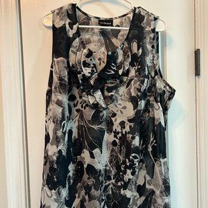 Lane Bryant black and white sleeveless top size 18